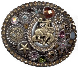 Fancy Bucking Bronc buckle with lots of jewels